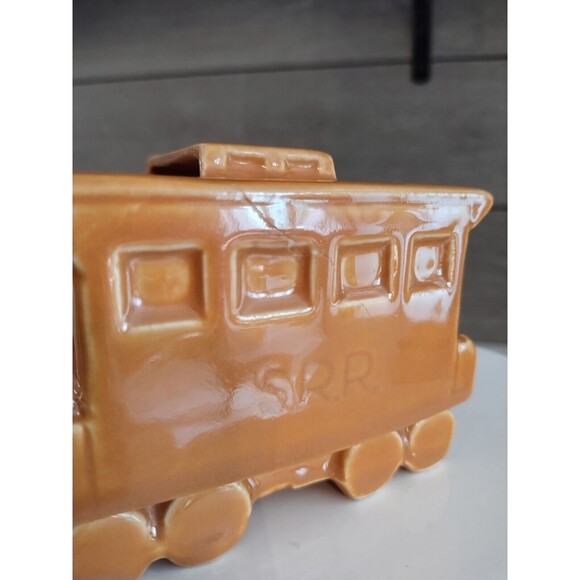Vintage Shawnee Pottery S.R.R. Train Engine & Train Car Planters 4pc Set #552 - Picture 5 of 16